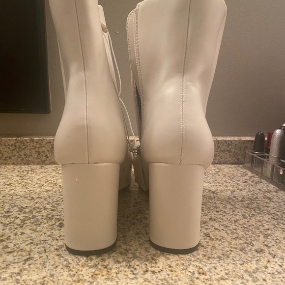 Altar'd State Shoes Super Stylish Cream White Boots With Block Heel